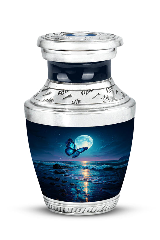 Blue Beloved Butterfly Cremation Urns for Human Ashes - 10-inch, 200 cu in - Yatskia