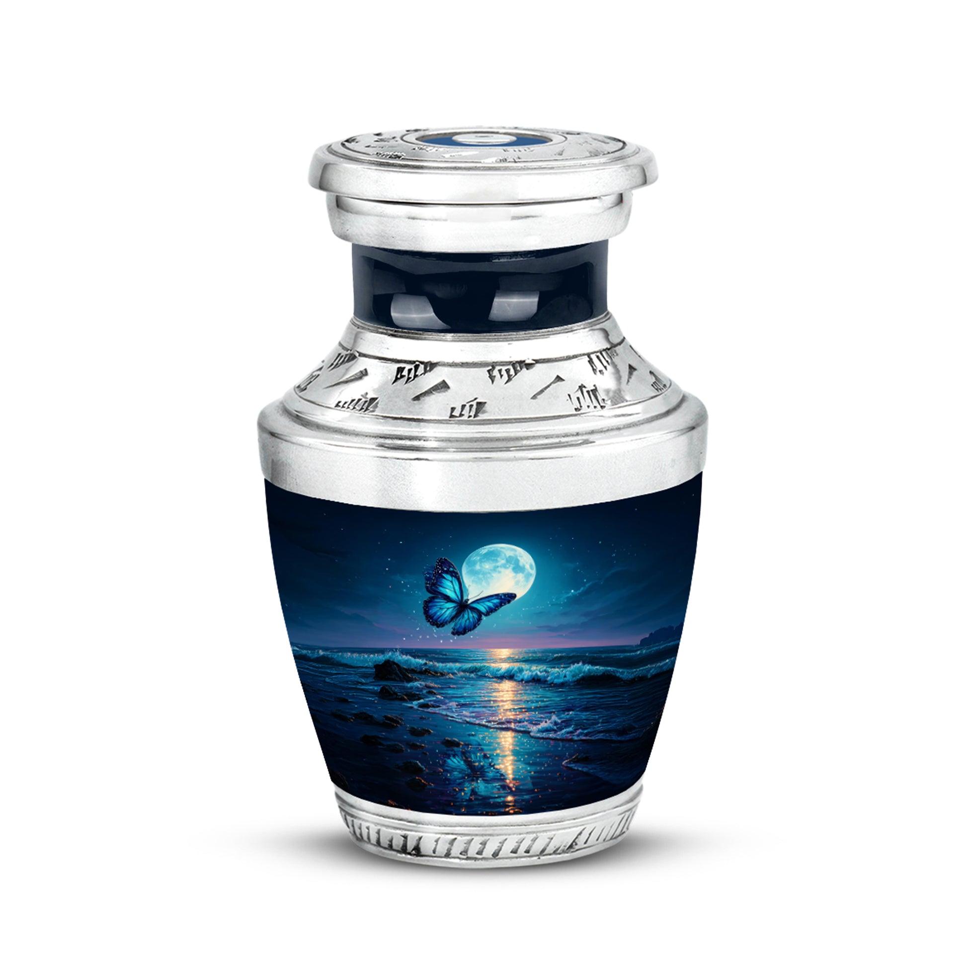 Blue Beloved Butterfly Cremation Urns for Human Ashes - 10-inch, 200 cu in - Yatskia