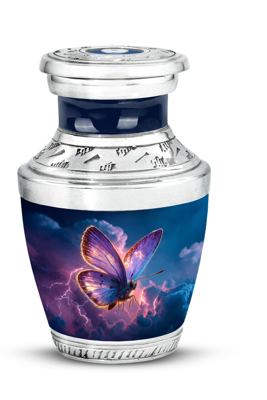 Blue Butterfly Cremation Urns - Imperial Promise 10-inch, 200 cu in - Yatskia