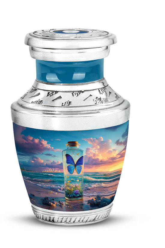 Remarkable Butterfly Memorial Cremation Urns - Blue 10-inch, 200 cu in - Yatskia