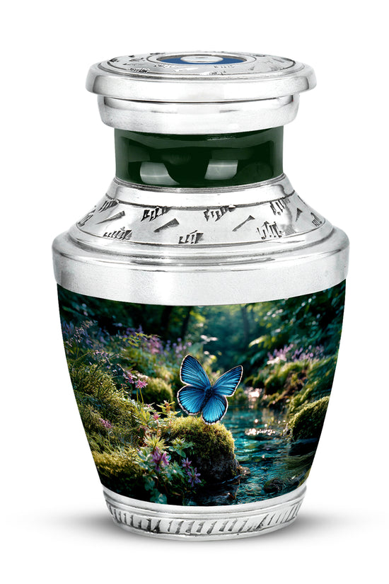 Green Butterfly Dedication Cremation Urns for Human Ashes - 10-inch, 200 cu in - Yatskia