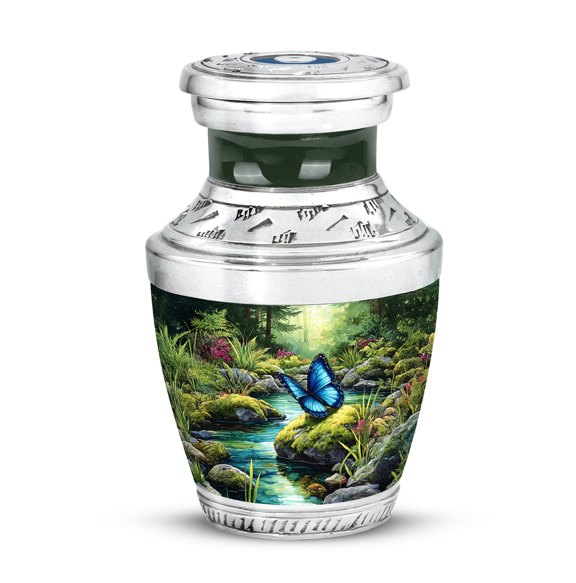 Green Beloved Butterfly Cremation Urns for Human Ashes - 10-inch, 200 cu in - Yatskia
