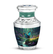 Teal Comforting Butterfly Memorial Urn for Ashes - 10-inch, 200 cu in - Karyliz