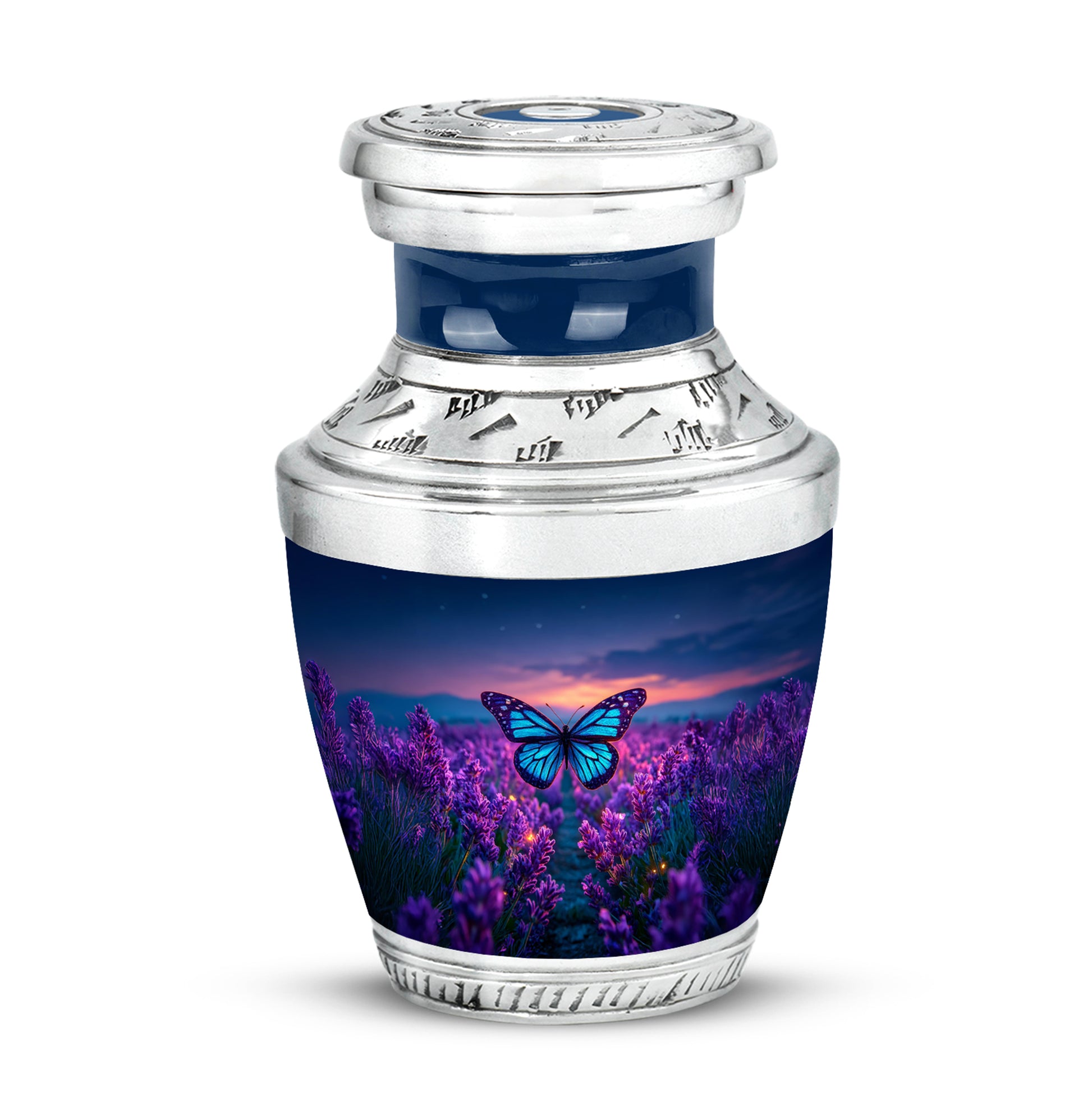 Remarkable Butterfly Memorial Cremation Urns - Blue 10-inch, 200 cu in - Yatskia