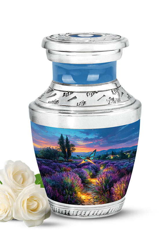 Blue Butterfly Memorial Cremation Urns for Human Ashes - 10-inch, 200 cu in - Yatskia