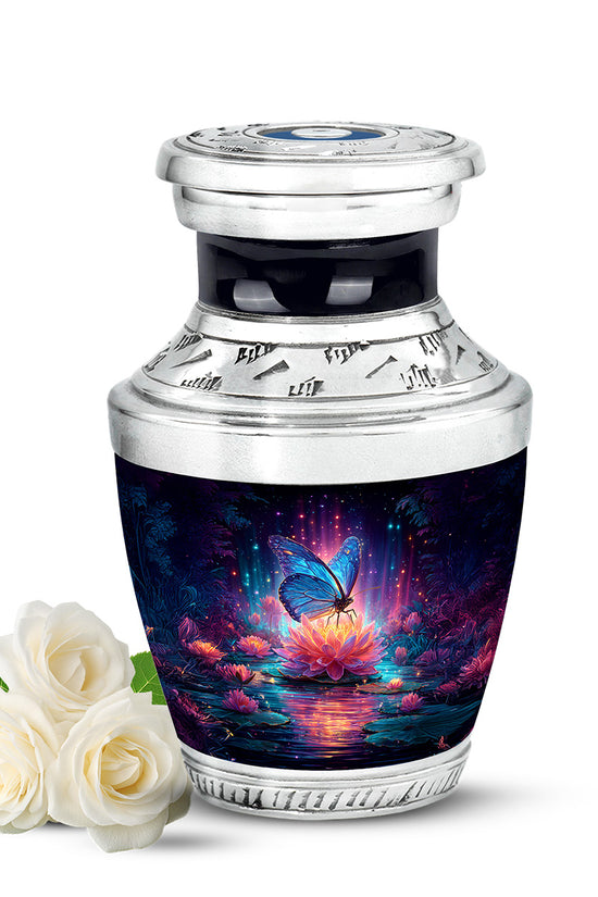 Personalized Butterfly Cremation Urns - Tranquil Blue 10-inch, 200 cu in - Yatskia