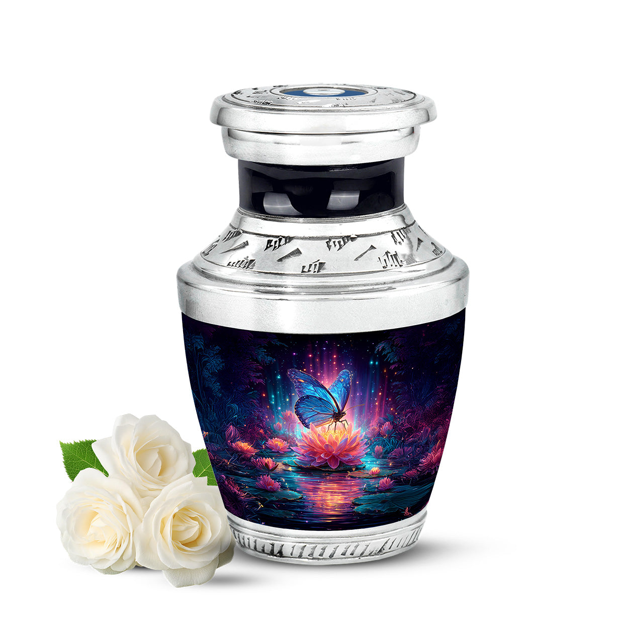 Personalized Butterfly Cremation Urns - Tranquil Blue 10-inch, 200 cu in - Yatskia