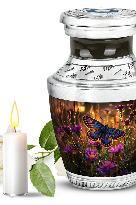 Gold Butterfly Memorial Cremation Urns for Human Ashes - 10-inch, 200 cu in - Yatskia