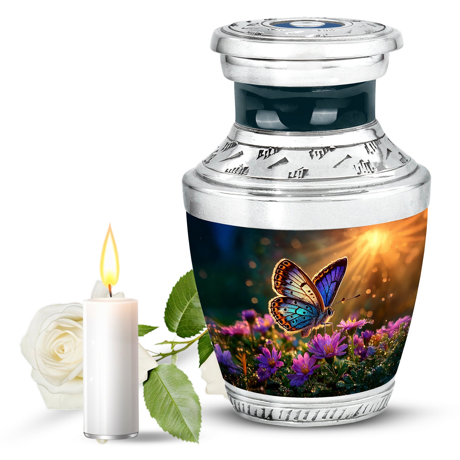 Blessed Butterfly Cremation Urns for Human Ashes - Gold 10-inch - Yatskia