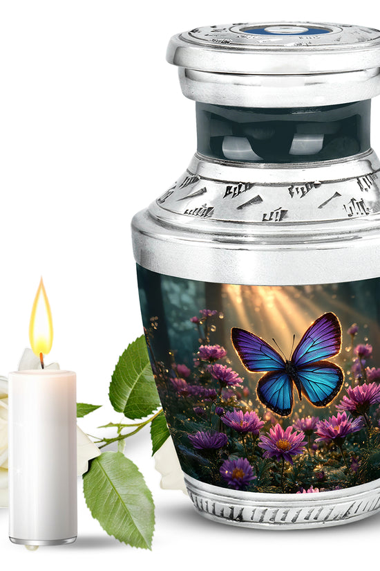 Gold Breathtaking Butterfly Memorial Urn for Ashes - 10-inch, 200 cu in - Yatskia