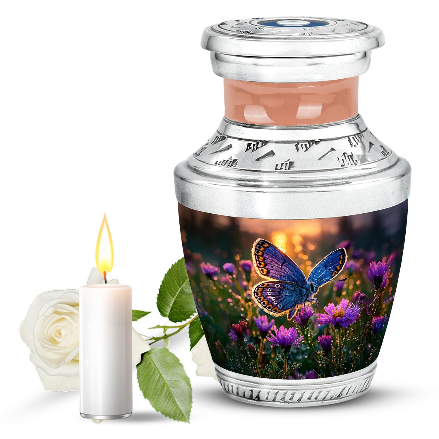 Personalized Eternal Butterfly Cremation Urns - Gold 10-inch, 200 cu in - Yatskia