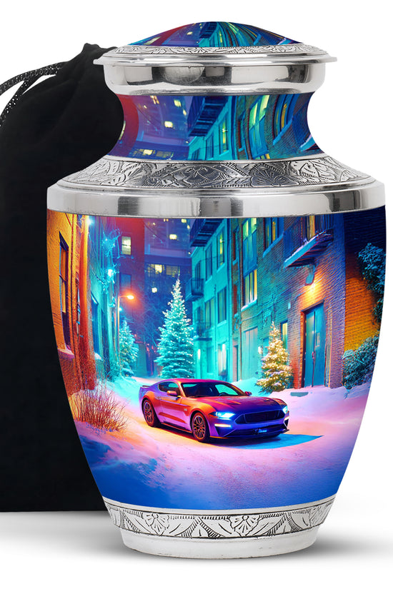 Snow Night Cremation Urn - Classic Car Urns For Human Ashes