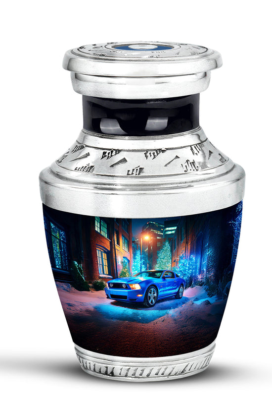 Personalized Seraphic Car Cremation Urns - Blue 10-inch, 200 cu in - Karyliz