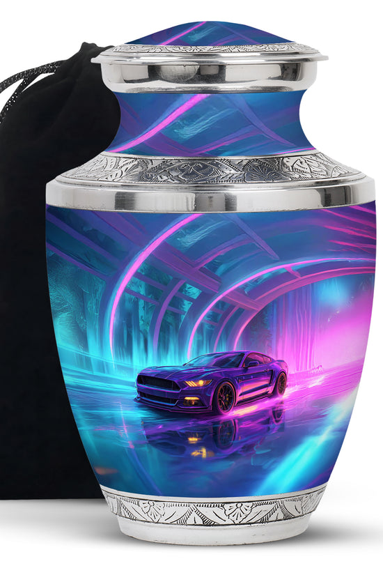 Neon-Purple Muscle Car - Decorative Memorial Container For Ashes