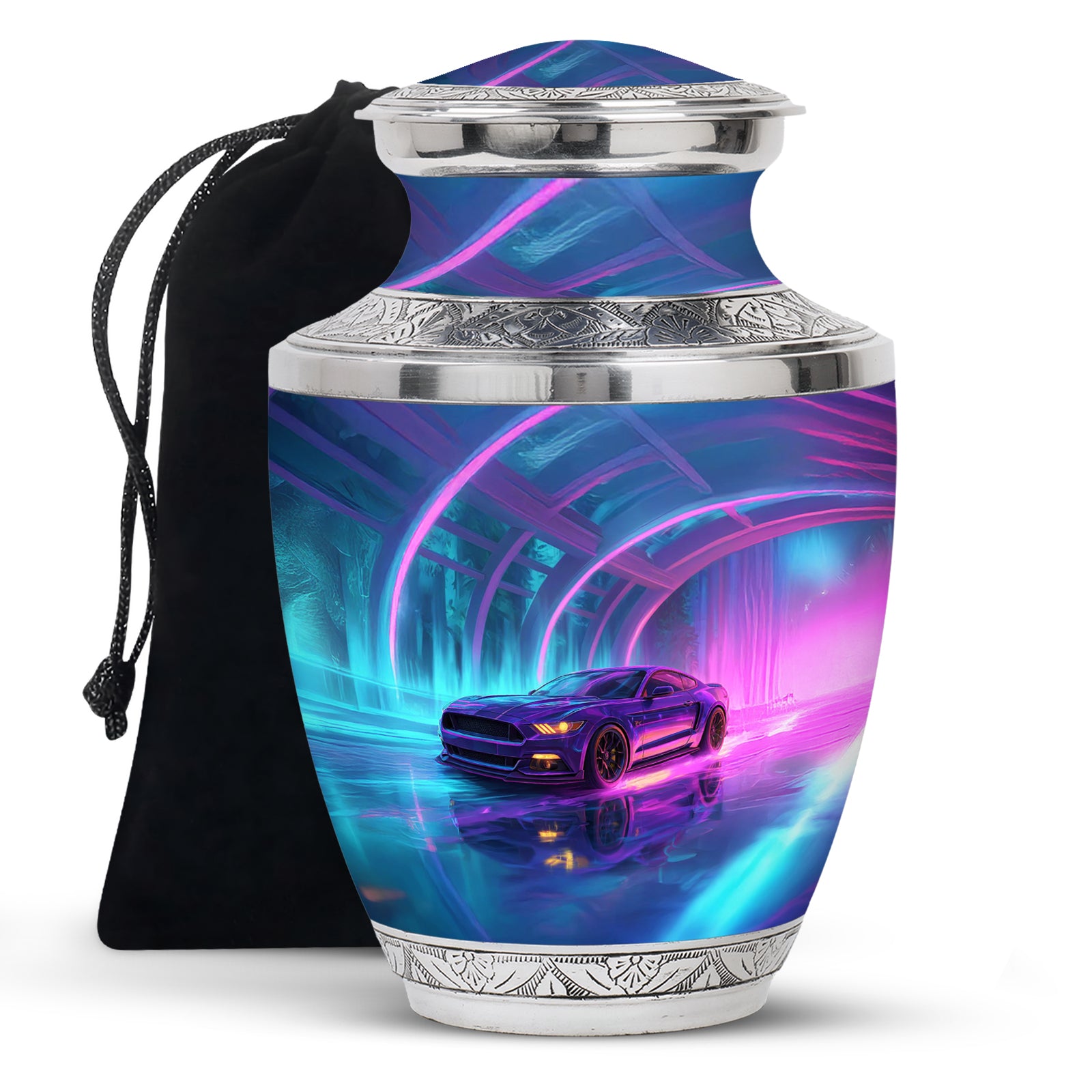 Neon-Purple Muscle Car - Decorative Memorial Container For Ashes