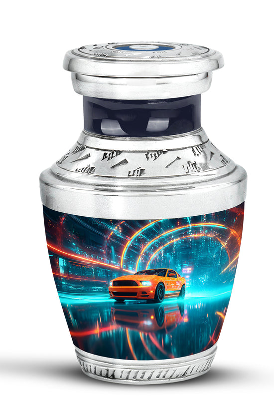 Dignified Blue Car Cremation Urn for Ashes - 10-inch, 200 cu in - Karyliz