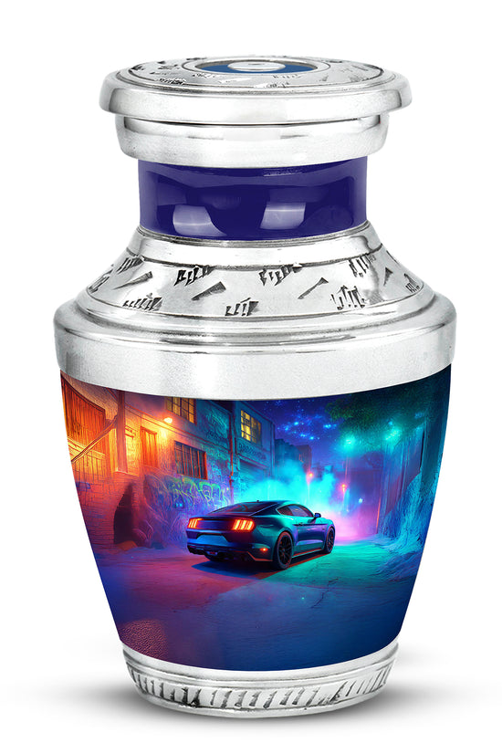 Blue Car Passage Cremation Urns for Human Ashes - 10-inch, 200 cu in - Karyliz