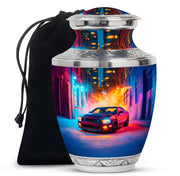 Black-Red Car Themed Burial Urn - Custom Car Urns For Human Ashes