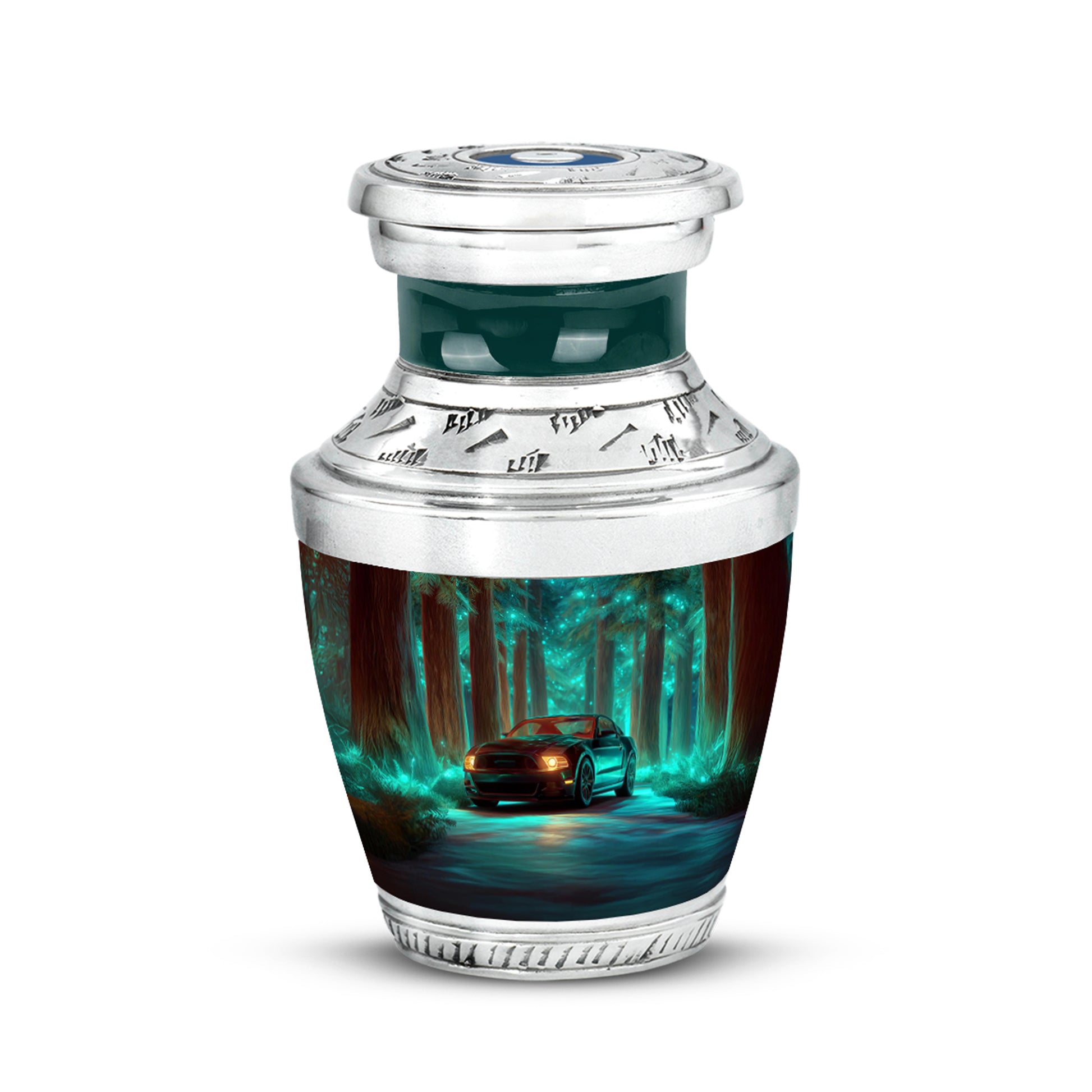 Teal Car Cremation Urns - Glorious Homage 10-inch, 200 cu in - Karyliz