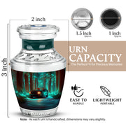 Jewel Teal Car Cremation Urn top-down view of secure threaded lid - contemporary car design with modern artistic flair - mini keepsake memorial for portion of cremation ashes