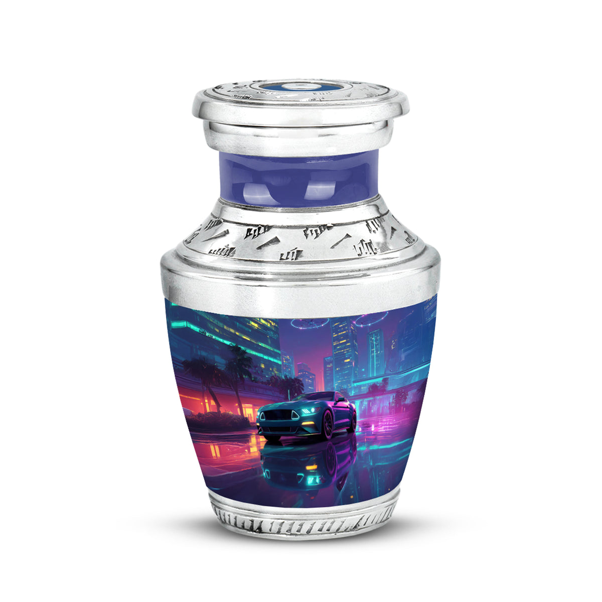 Personalized Car Cremation Urns - Soothing Blue 10-inch, 200 cu in - Karyliz