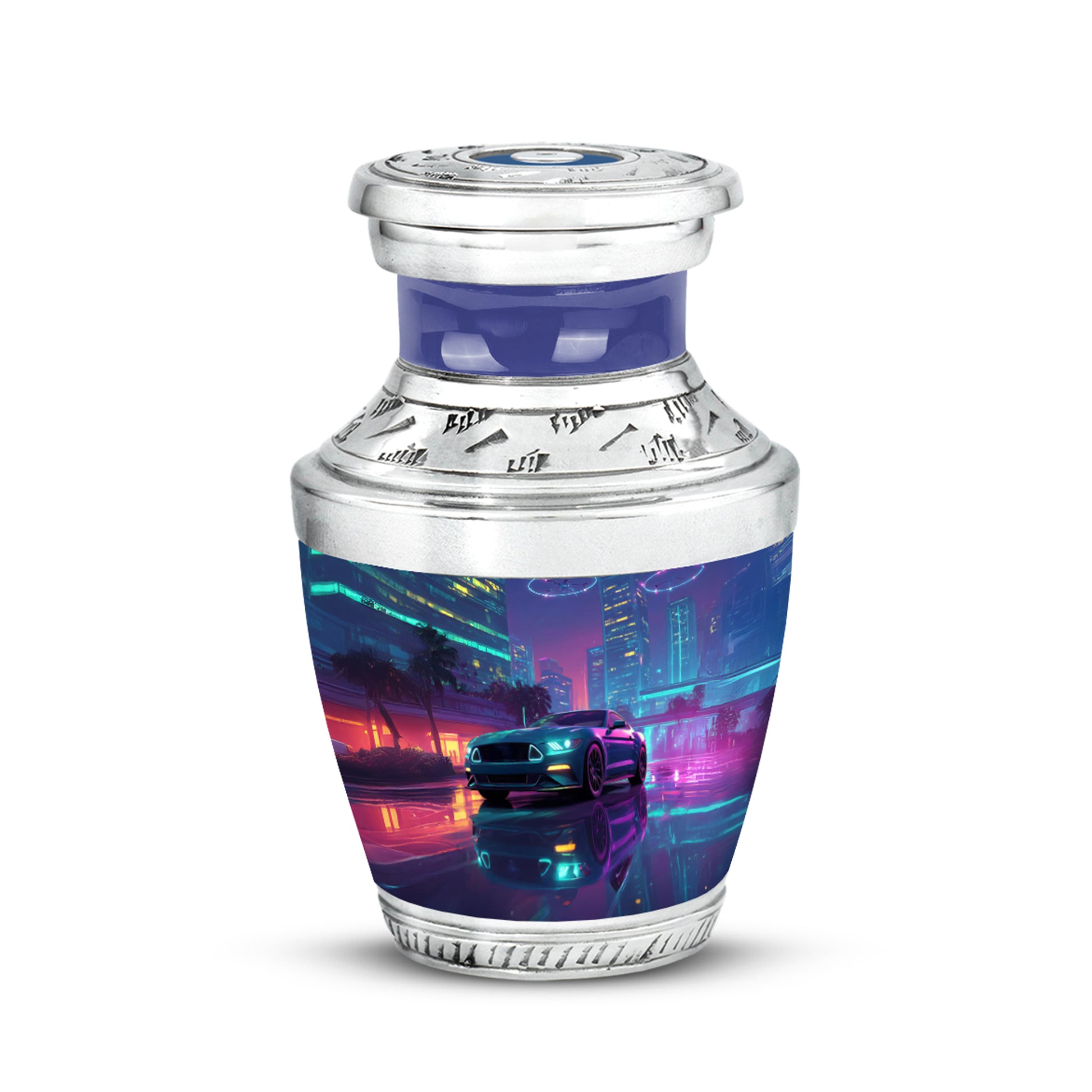 Personalized Car Cremation Urns - Soothing Blue 10-inch, 200 cu in - Karyliz
