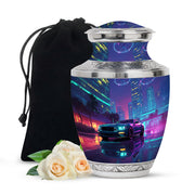 Neon City Memorial Urn For Cremation - Neon Muscle Urn For Men & Women