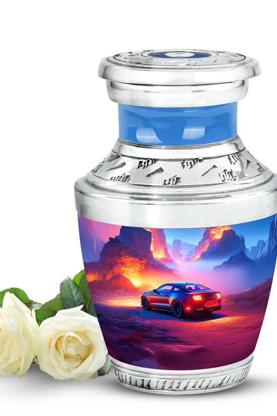 Blue Car Cremation Urns - Imperial Farewell 10-inch, 200 cu in - Karyliz