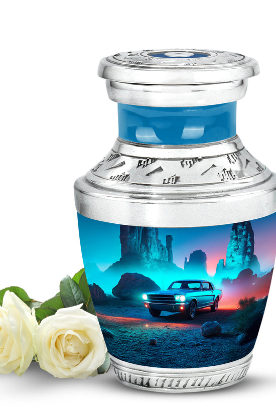 Personalized Blue Sovereign Car Cremation Urns for Human Ashes - 10-inch, 200 cu in - Karyliz