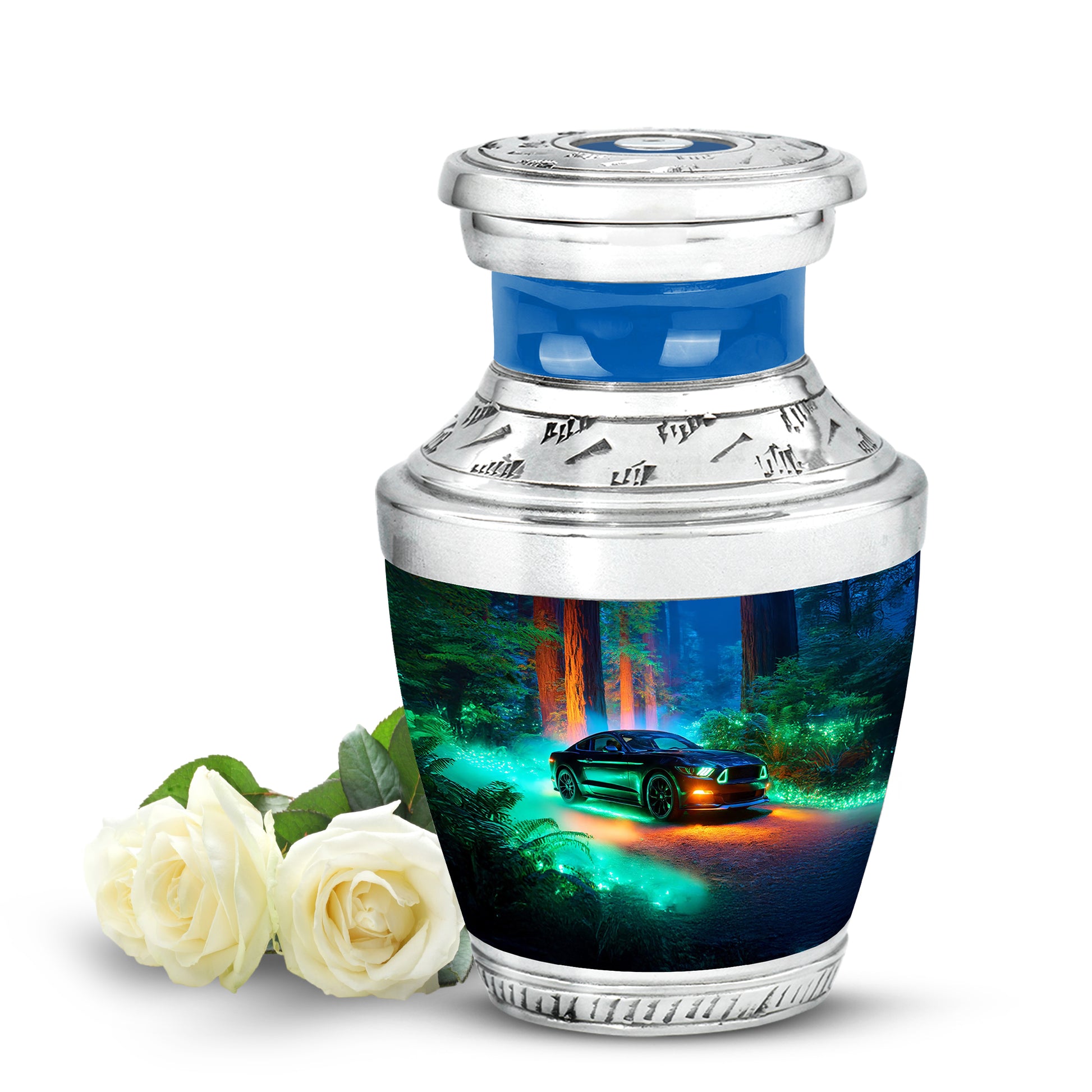 Blue Beloved Car Cremation Urns for Human Ashes - 10-inch, 200 cu in - Karyliz