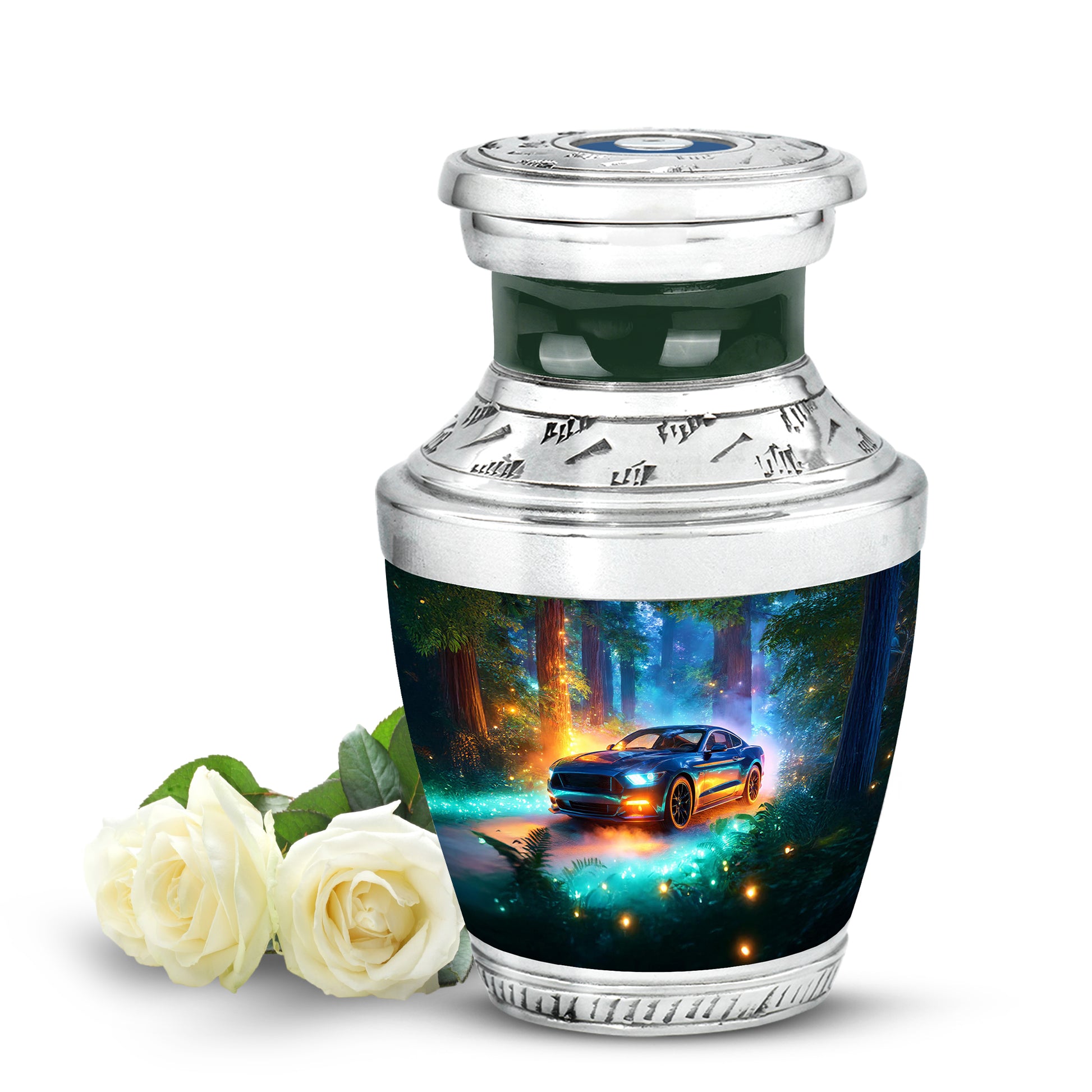 Regal Car Memorial Cremation Urns - Teal 10-inch, 200 cu in - Karyliz