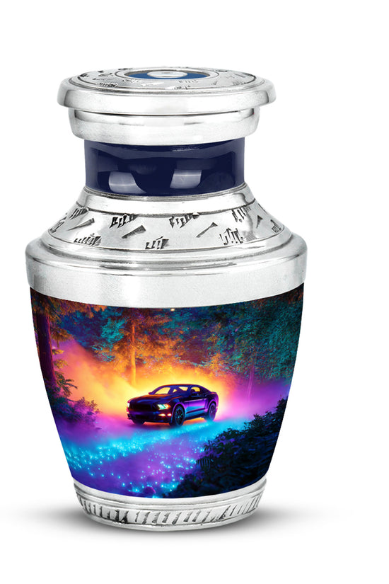 Personalized Magnificent Car Cremation Urns - Blue 10-inch, 200 cu in - Karyliz