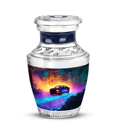 Personalized Magnificent Car Cremation Urns - Blue 10-inch, 200 cu in - Karyliz