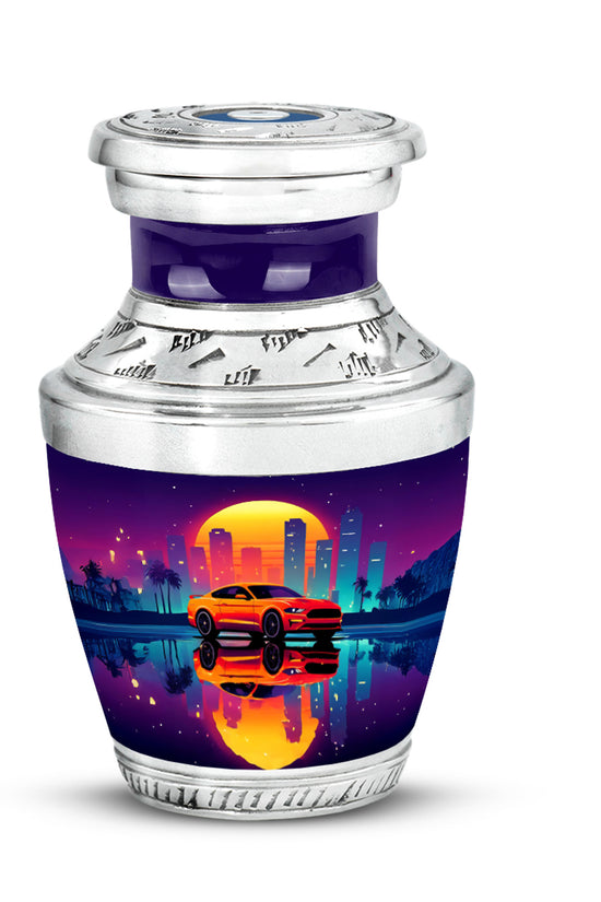 Purple Car Memorial Cremation Urns for Human Ashes - 10-inch, 200 cu in - Karyliz