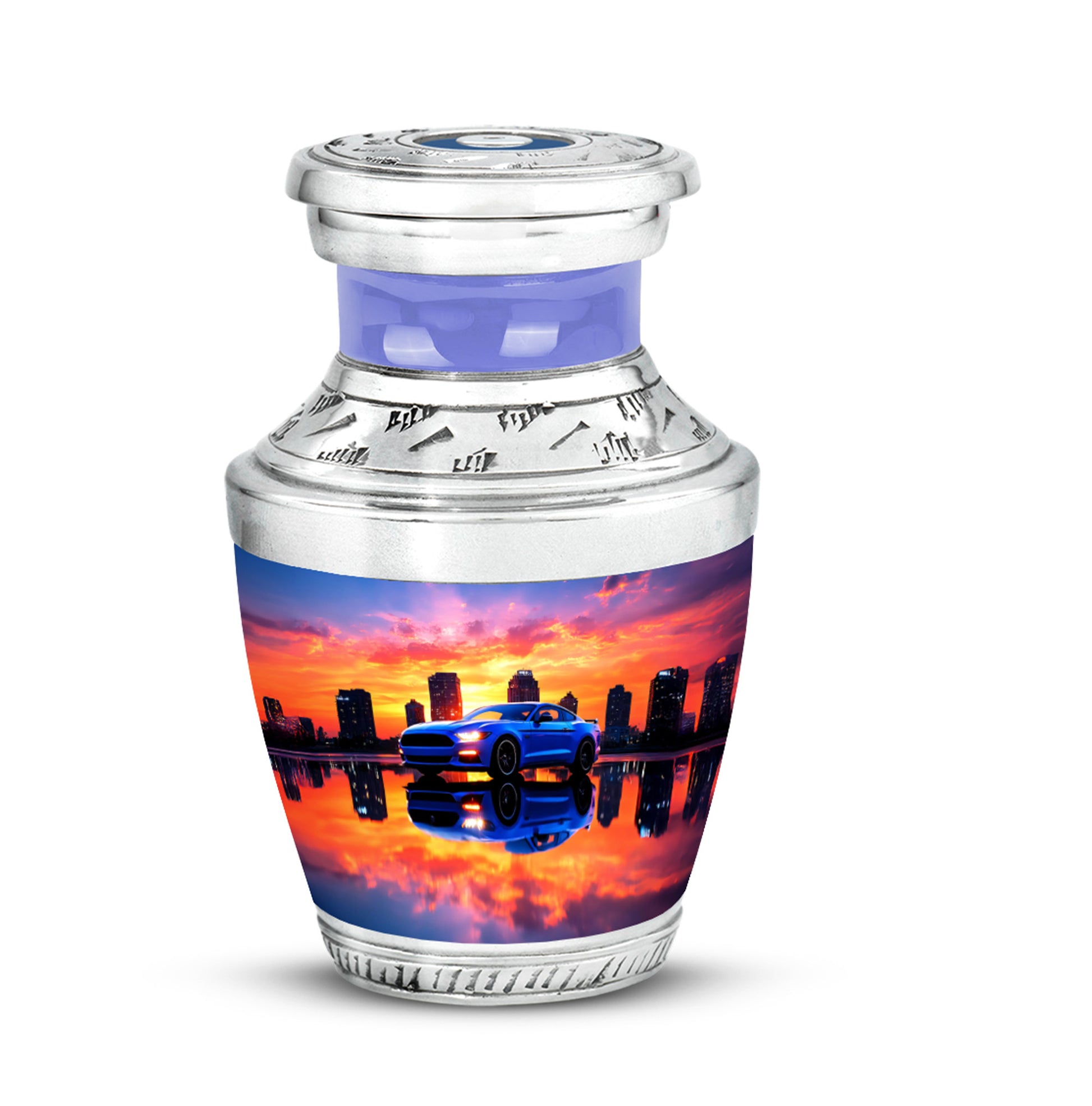 Personalized Purple Cherished Car Cremation Urns for Human Ashes - 10-inch, 200 cu in - Karyliz