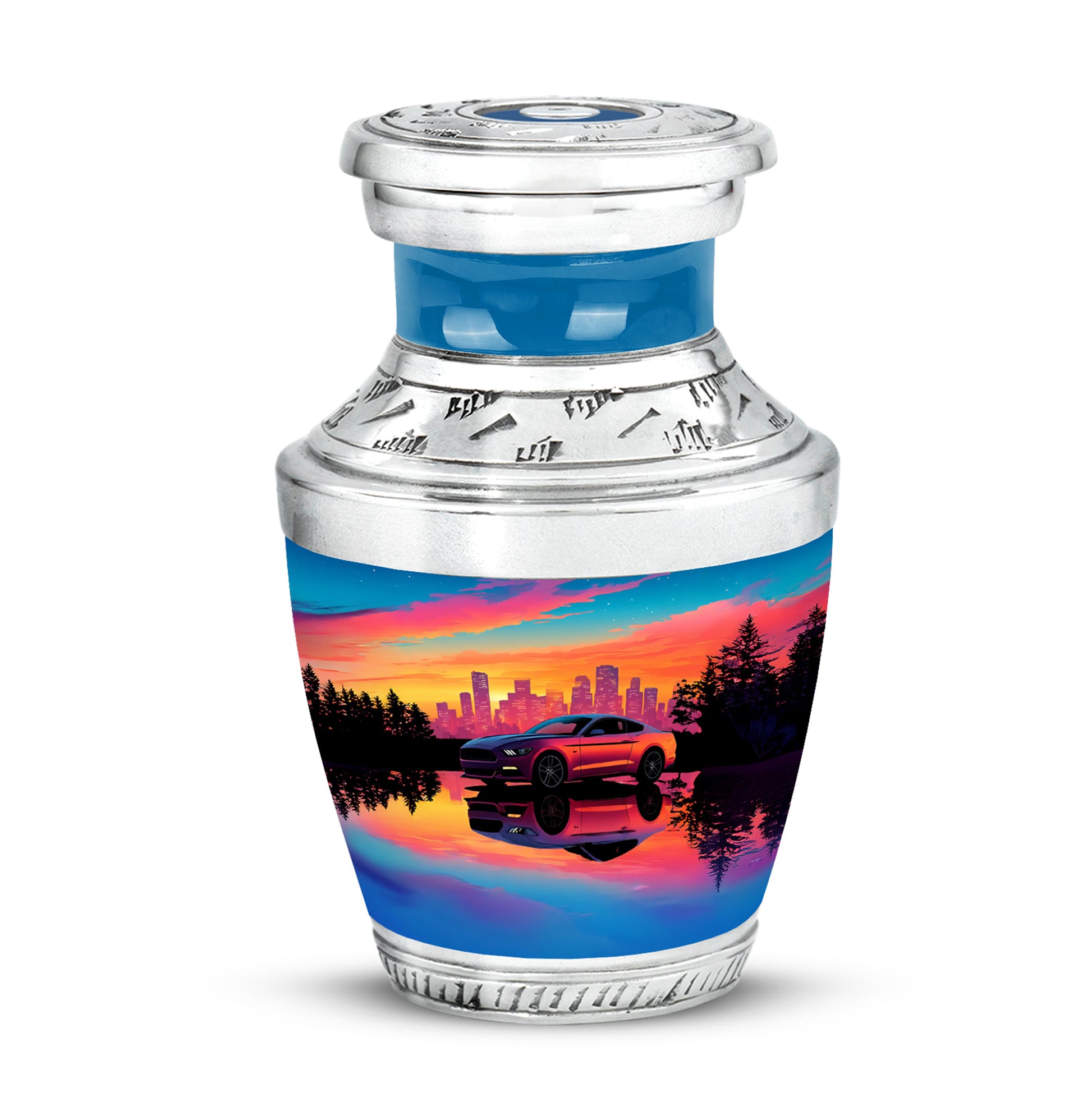 Hallowed Car Cremation Urns for Human Ashes - Blue 10-inch - Karyliz