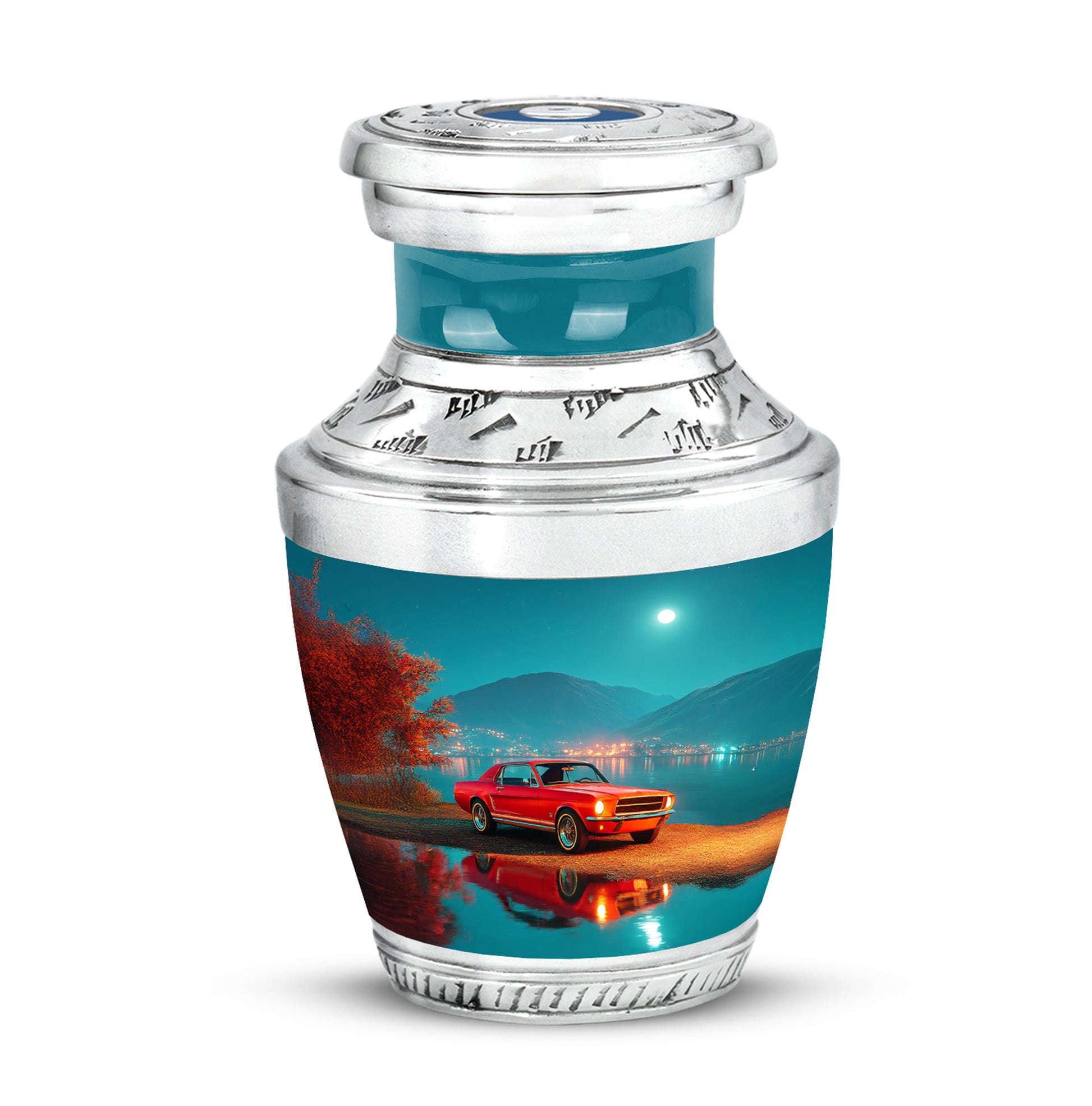 Teal Beloved Car Cremation Urns for Human Ashes - 10-inch, 200 cu in - Karyliz