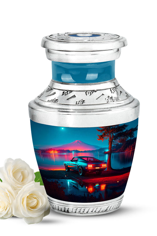 Divine Blue Car Cremation Urn for Ashes - 10-inch, 200 cu in - Karyliz