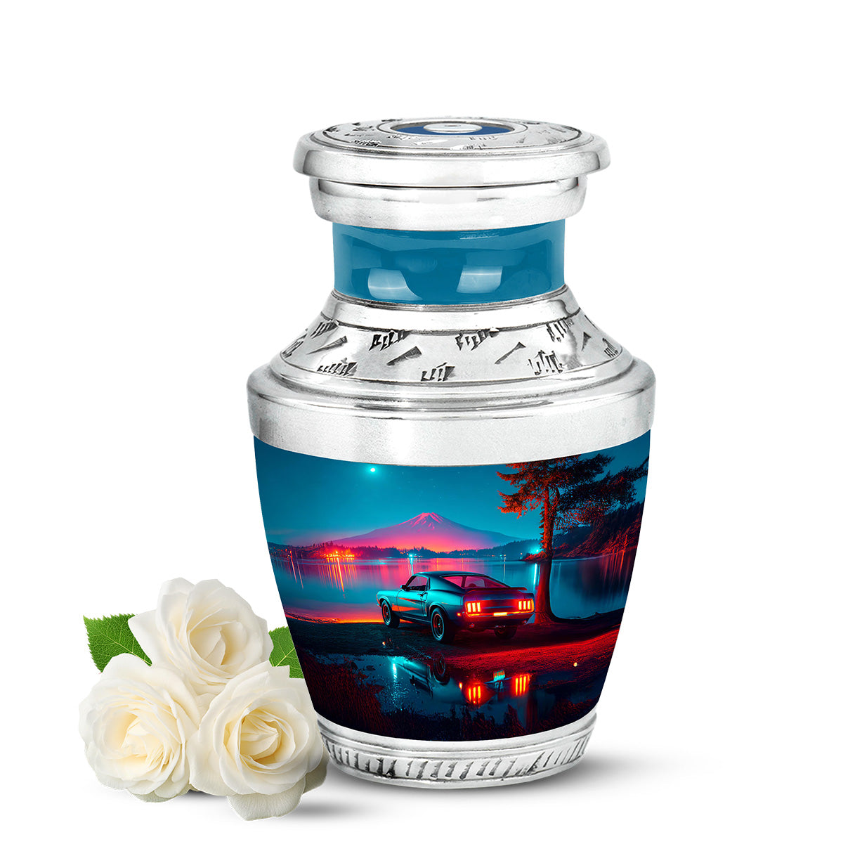 Divine Blue Car Cremation Urn for Ashes - 10-inch, 200 cu in - Karyliz