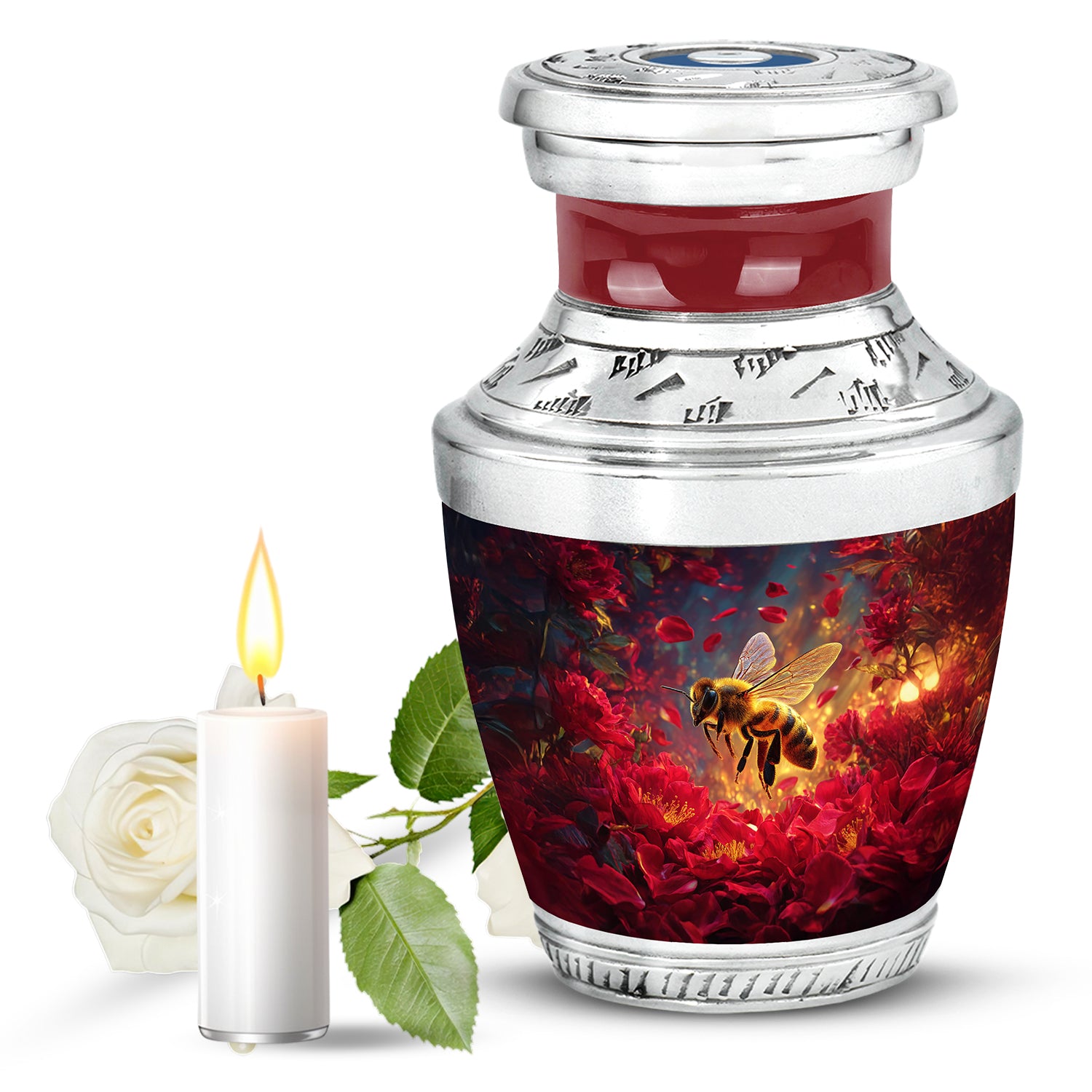 Everlasting Pink Bee Beacon Urn for Human Ashes - 10-inch, 200 cu in - Karyliz