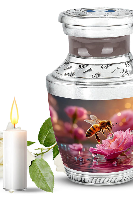 Gold Sacred Bee Cremation Urns for Human Ashes - 10-inch, 200 cu in - Karyliz