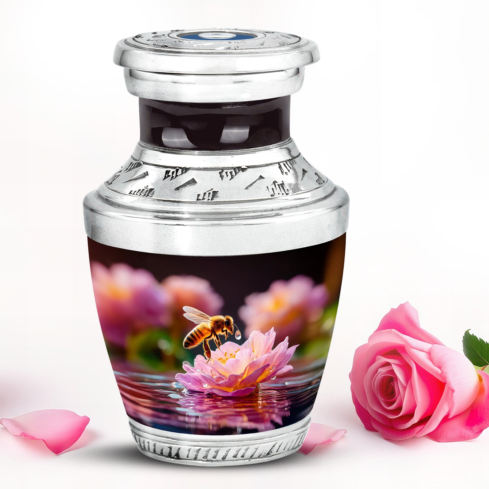 Ethereal Bee Memorial Cremation Urns - Black 10-inch, 200 cu in - Karyliz