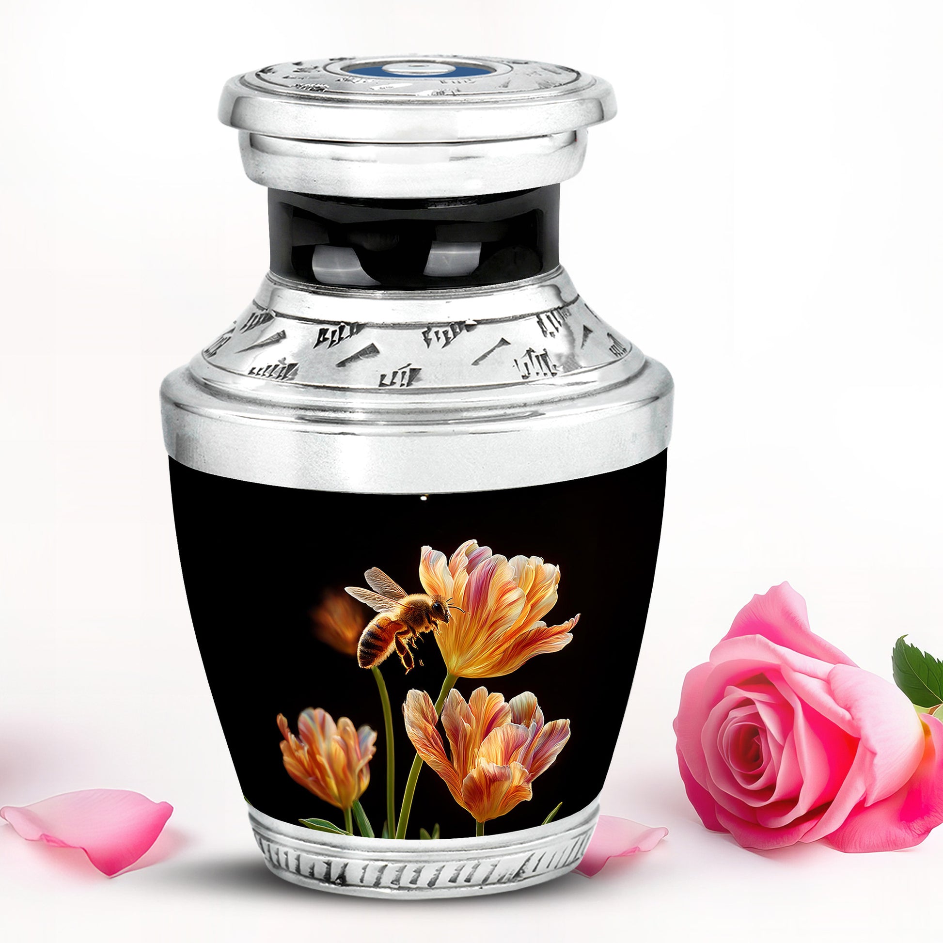 Black Bee Cremation Urns - Enduring Farewell 10-inch, 200 cu in - Karyliz