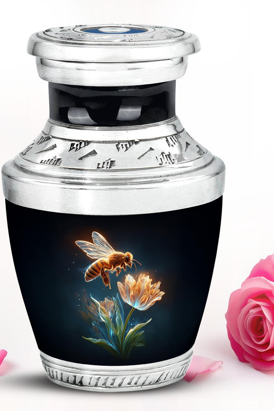 Stunning Black Bee Testament Urn for Human Ashes - 10-inch, 200 cu in - Karyliz