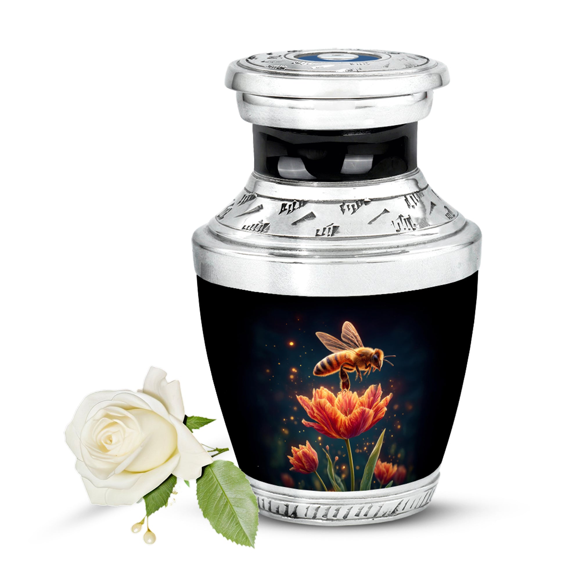Personalized Black Bee Cremation Urns for Ashes - Enchanting 10-inch - Karyliz