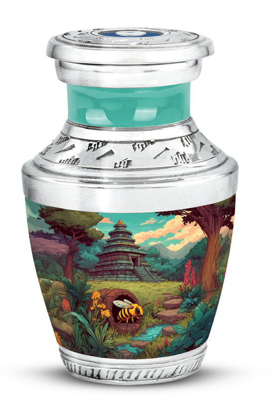 Green Bee Farewell Cremation Urns for Human Ashes - 10-inch, 200 cu in - Karyliz