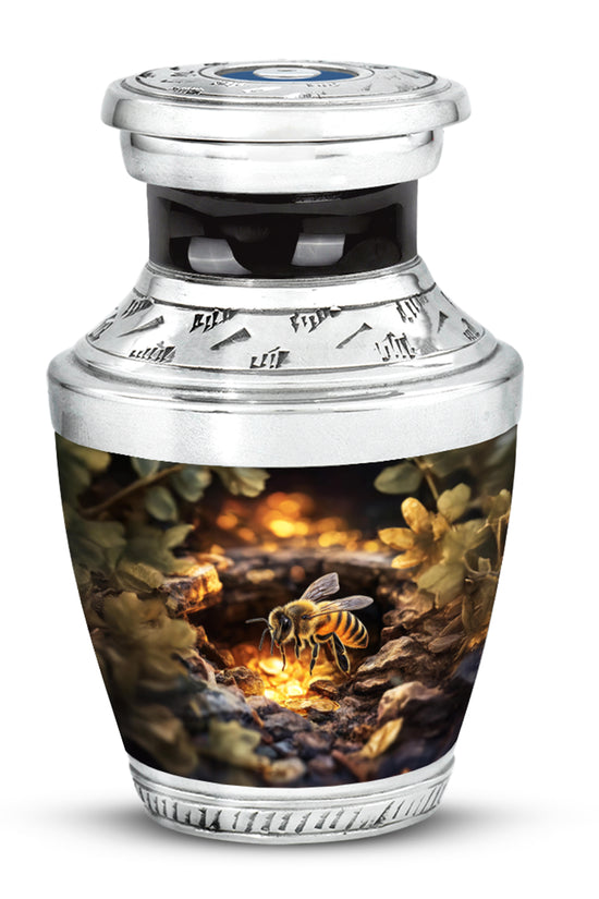 Gold Treasured Bee Cremation Urns for Human Ashes - 10-inch, 200 cu in - Karyliz