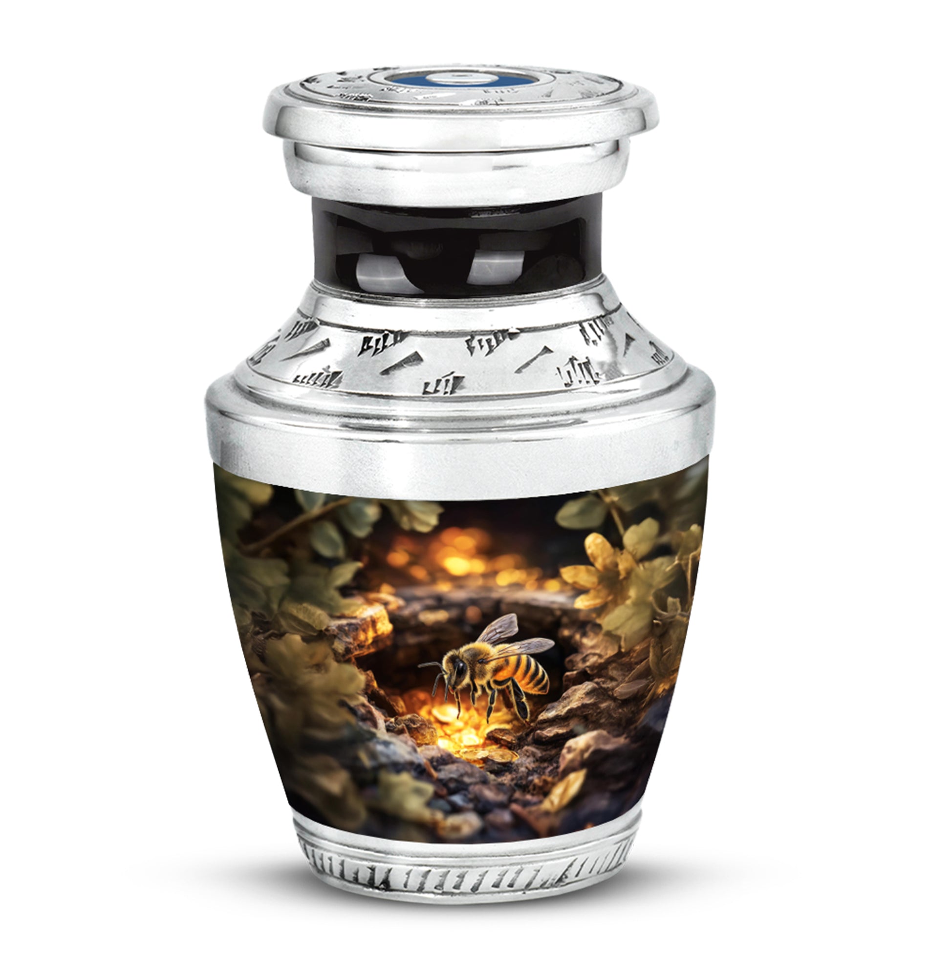 Gold Treasured Bee Cremation Urns for Human Ashes - 10-inch, 200 cu in - Karyliz