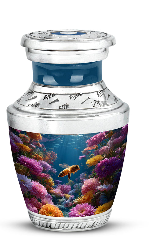 Divine Blue Bee Cremation Urn for Ashes - 10-inch, 200 cu in - Karyliz