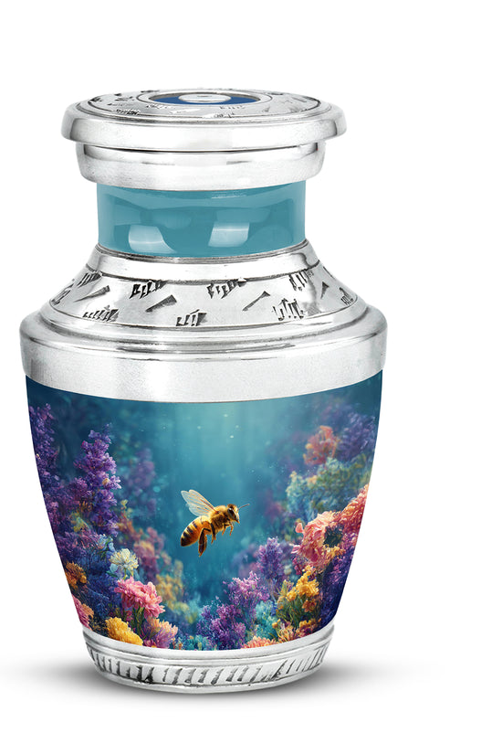 Personalized Teal Steadfast Bee Cremation Urns for Human Ashes - 10-inch, 200 cu in - Karyliz